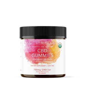 750 mg Organic CBD Gummies Jar - Strawberry Lemonade